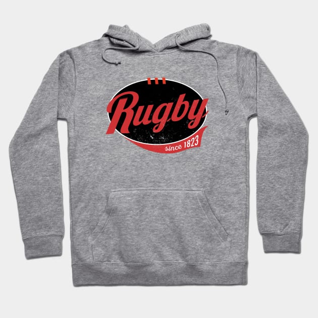 Cool rugby logo distressed Hoodie by atomguy